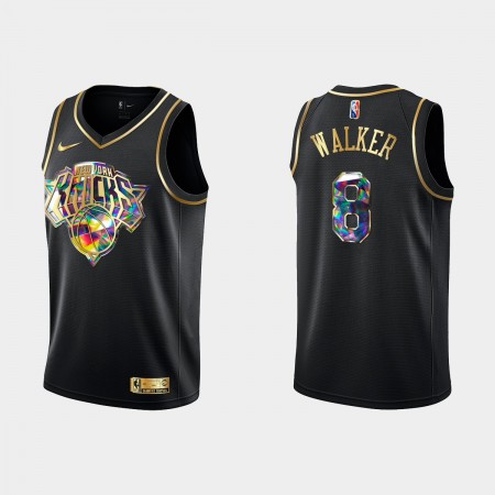 Maillot Basket New York Knicks Kemba Walker 8 Nike 2021-22 Noir Golden Edition 75th Anniversary Diamond Swingman - Homme
